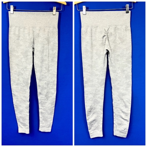 Gymshark Pants - |•GYMSHARK•| Grey Camo Athletic Workout Leggings Size Small